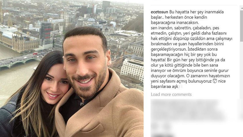 Cenk Tosun'un eşinden duygusal mesaj ! - Resim : 1