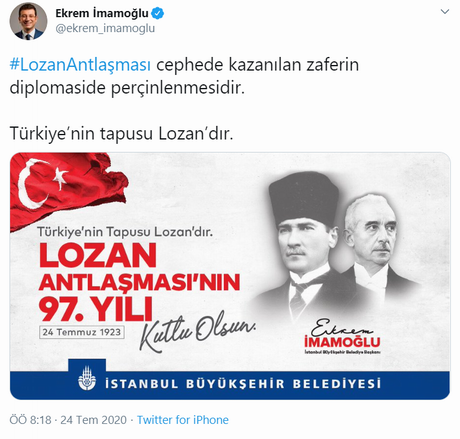 İmamoğlu'ndan Lozan Antlaşması mesajı - Resim : 1