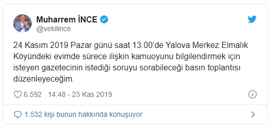 Muharrem İnce saat verdi! - Resim : 1