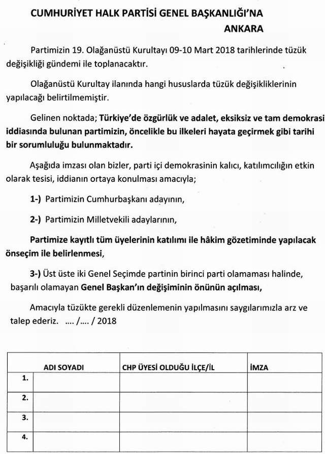 CHP'de flaş gelişme ! İnce imza toplamaya başladı - Resim : 1