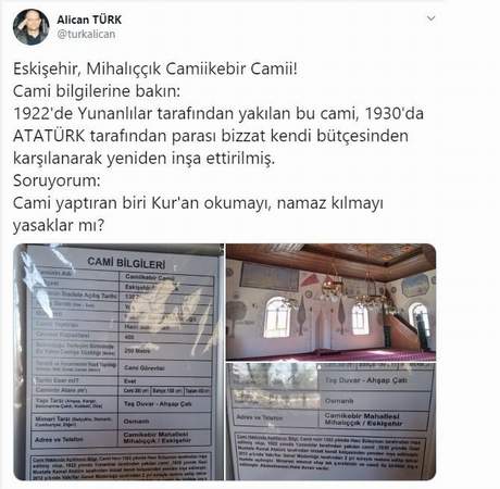 İşte Atatürk'ün kendi parasıyla inşa ettirdiği cami - Resim : 1