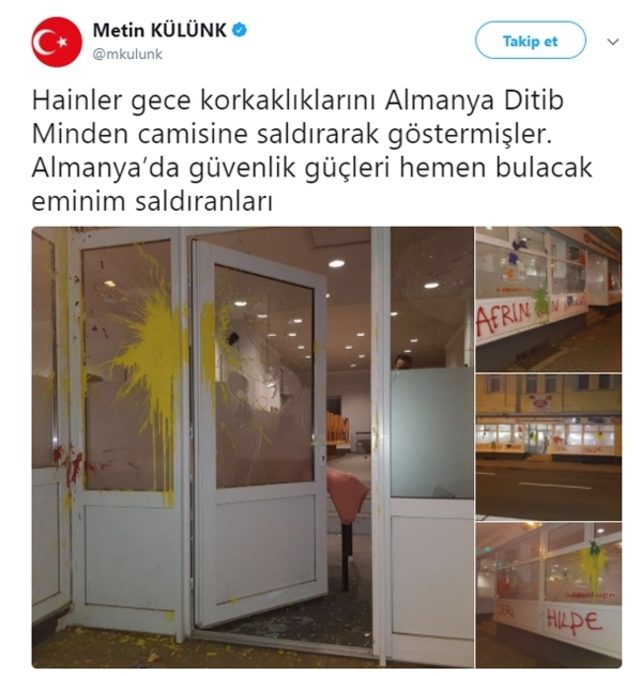 Avrupa'da Türk camisine saldırı - Resim : 1