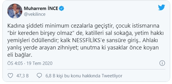 Muharrem İnce'den çok konuşulacak paylaşım - Resim : 1