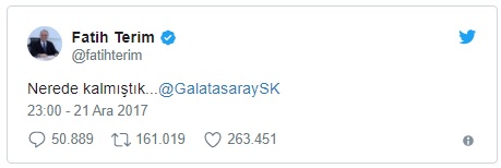 Fatih Terim 'nerede kalmıştık' tweet’inin hikayesini anlattı - Resim : 1