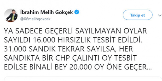 Melih Gökçek'ten bomba seçim hesabı ! - Resim : 1