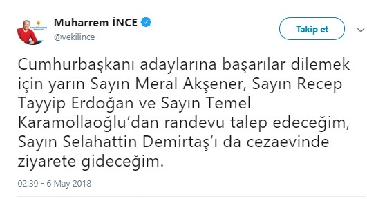 Muharrem İnce rakiplerinden randevu isteyecek - Resim : 1