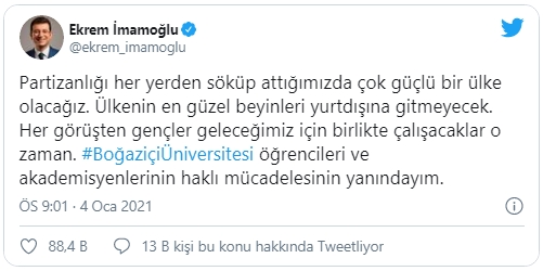 İmamoğlu'ndan Boğaziçili öğrencilere destek - Resim : 1