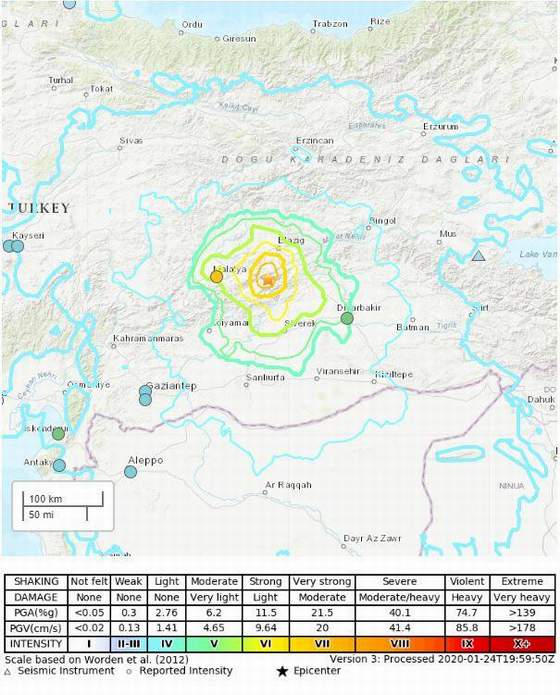 Elazığ depremi sonrası ABD'den korkutan harita - Resim : 1