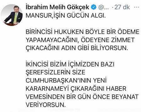 Gökçek'ten Cumhurbaşkanlığı yetkilileri için bir hakaret daha - Resim : 1