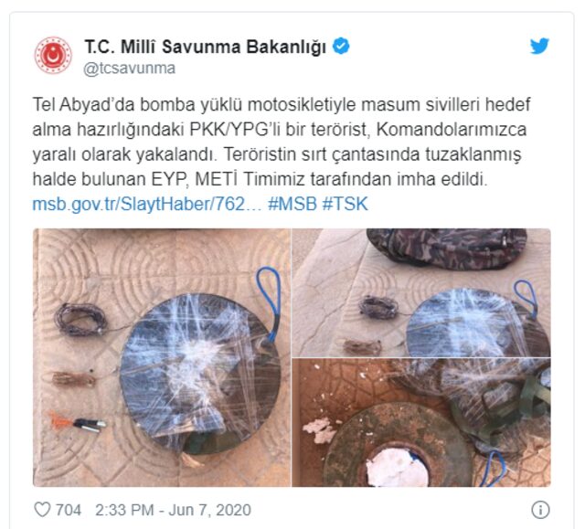 MSB duyurdu! Bombalı eylem hazırlığındaki terörist yakalandı! - Resim : 1