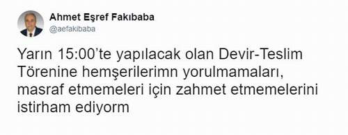 Yeni Bakan Fakıbaba'nın tweet'i olay oldu - Resim : 1