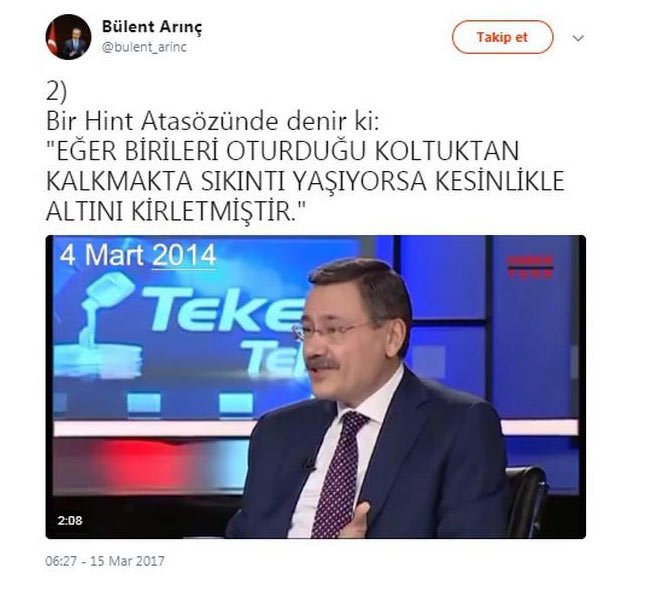 Arınç'ın sildiği Gökçek tweet'i olay oldu - Resim : 1