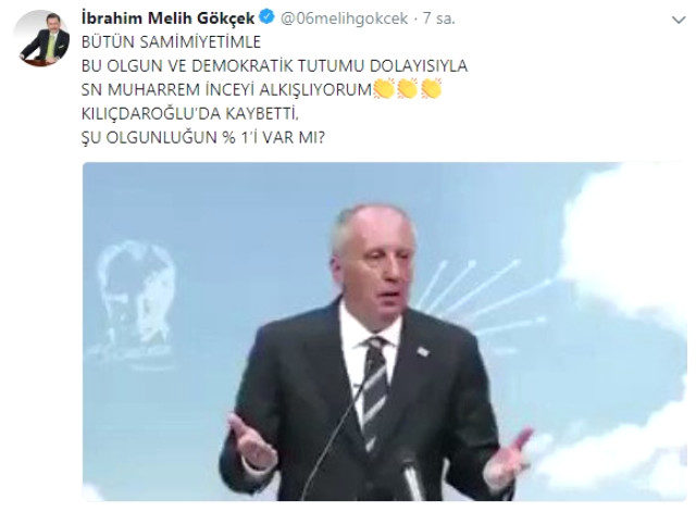 Melih Gökçek: Muharrem İnce'yi alkışlıyorum - Resim : 1