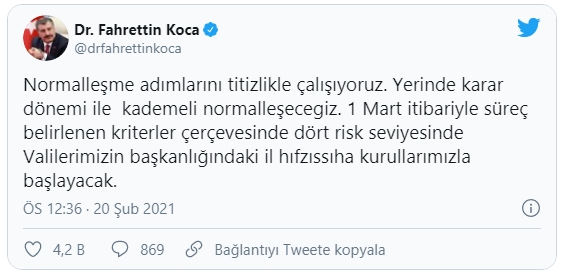 Bakan Koca'dan ''normalleşme'' açıklaması - Resim : 1