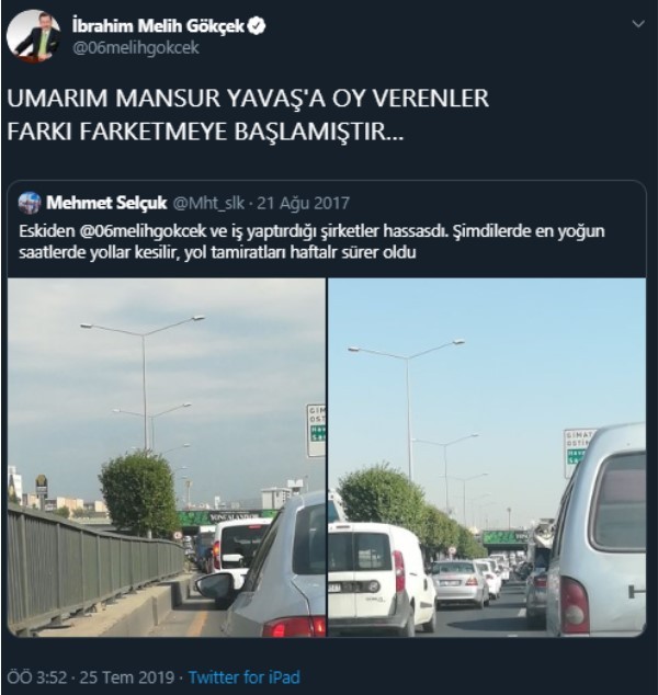 Melih Gökçek, Mansur Yavaş'ı kötüleyim derken alay konusu oldu - Resim : 1