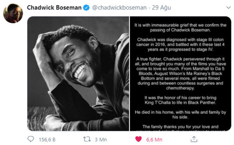 Chadwick Boseman Twitter'da rekor kırdı - Resim : 1